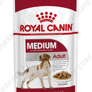 ROYAL CANIN DOG MEDIUM ADULT 1-10 YEARS IN GRAVY WET POUCH 140G