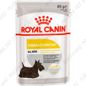 ROYAL CANIN DOG DERMACOMFORT ALL SIZES LOAF WET POUCH 85G