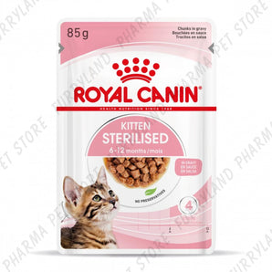 ROYAL CANIN CAT KITTEN 6-12 MONTHS STERILISED IN GRAVY WET POUCH 85G
