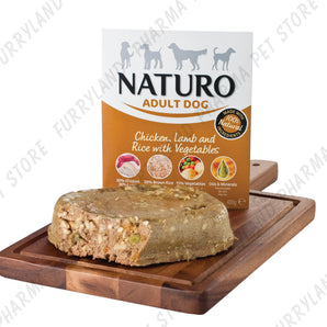 NATURO DOG CHICKEN,LAMB & RICE WITH VEG ADULT WET BOX 400G