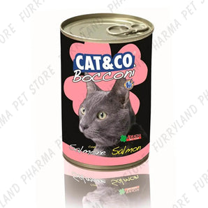 CAT&CO CAT SALMON CHUNKS WET TIN 405G