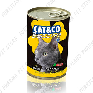 CAT&CO CAT CHICKEN AND TURKEY CHUNKS WET TIN 405G