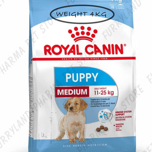 ROYAL CANIN DOG PUPPY MEDIUM ADULT UP TO 12 MONTHS & WEIGHT 11-25KG DRY FOOD BAG 4KG