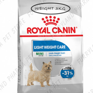 ROYAL CANIN DOG LIGHT WEIGHT CARE MINI DRY FOOD BAG 3KG