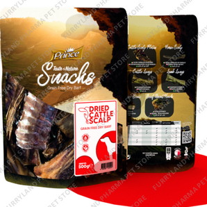 PRINCE TASTE OF NATURE SNACKS DRIED CATTLE SCALP 500G