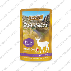 PRINCE TASTE OF NATURE PALEO DOG POUCH VENISON WITH OSTRICH 150G