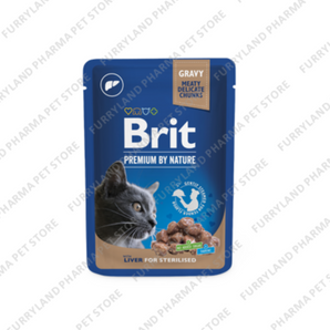 BRIT CHUNKS IN GRAVY LIVER FOR STERILISED 100G