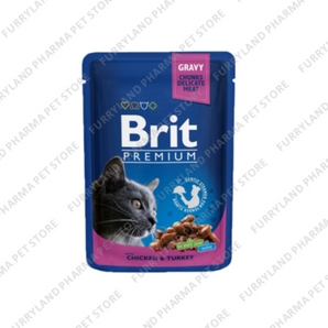 BRIT CHUNKS IN GRAVY CHICKEN & TURKEY 100G