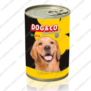 DOG&CO DOG CHICKEN AND TURKEY CHUNKS WET TIN 1250G