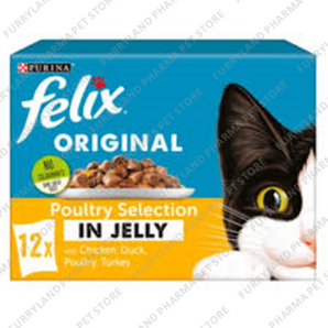 FELIX ORIGINAL POULTRY SELECTION IN JELLY 12X100G
