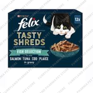 FELIX TASTY SHREDS FISH SELECTION 12 X 80G