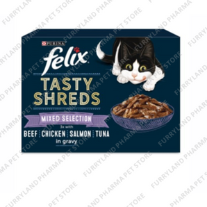 FELIX TASTY SHREDS MIXED SELECTION 12 X 80G
