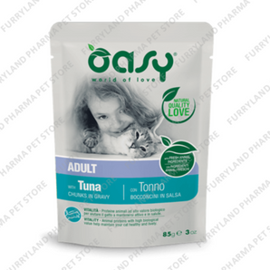OASY ADULT TUNA CHUNKS IN GRAVY WET POUCH 85G