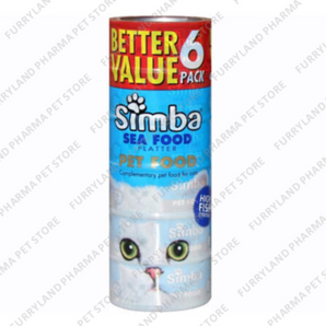 SIMBA CAT PET FOOD BETTER VALUE 6 PACK SEA FOOD PLATTER WET TIN 170G X 6 GRAIN FREE