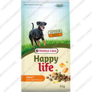 VERSELE-LAGA HAPPY LIFE WITH BEEF FLAVOUR DRY FOOD 3KGS