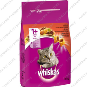 WHISKAS DRY FOOD BEEF 1.9KGS